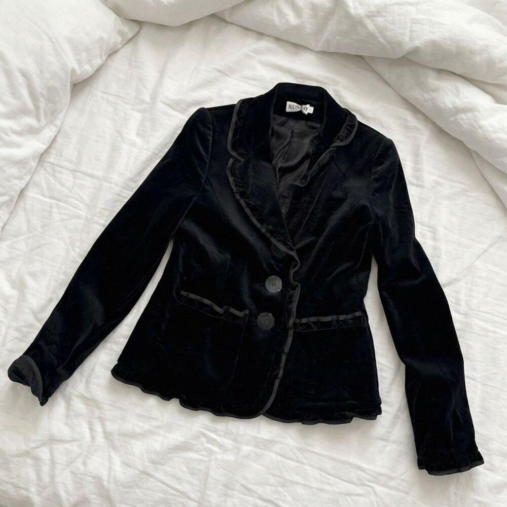 Vintage Military Napoleon Jacket Ruffle Gothic Grunge 90s Vamp Indie Sleaze - Picture 4 of 5